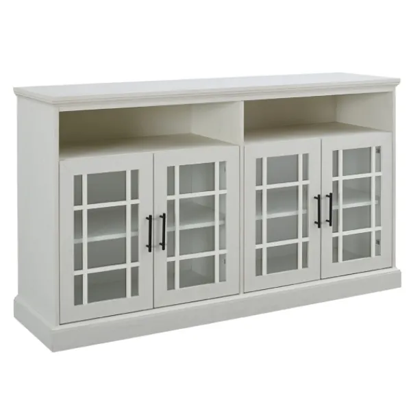 Tv Stands & Media Consoles-Kirkland's Home Brushed Window Pane Tv Stand White