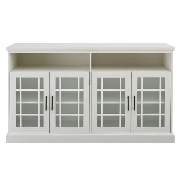 Tv Stands & Media Consoles-Kirkland's Home Brushed Window Pane Tv Stand White