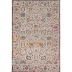 Outdoor Rugs-Kirkland's Home Budding Bohemian Indoor/Outdoor Area Rug, 5X8 Red/Ivory