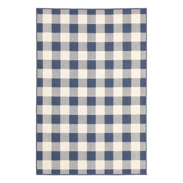 Outdoor Rugs-Kirkland's Home Buffalo Check Outdoor Area Rug, 3X5 Blue