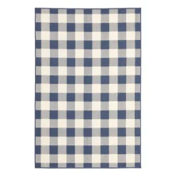 Outdoor Rugs-Kirkland's Home Buffalo Check Outdoor Area Rug, 6X9 Blue