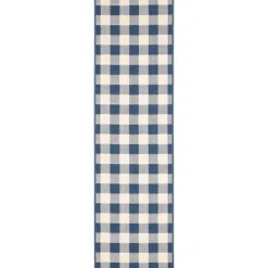 Outdoor Rugs-Kirkland's Home Buffalo Check Outdoor Runner Blue