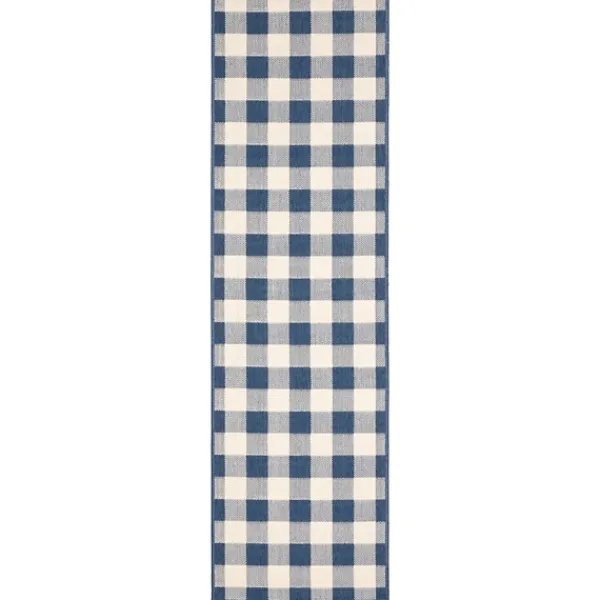 Outdoor Rugs-Kirkland's Home Buffalo Check Outdoor Runner Blue
