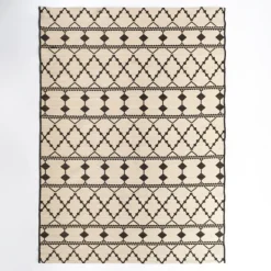 Outdoor Rugs-Kirkland's Home Buffalo Check Reversible Outdoor Area Rug, 6X9 Ivory/Black