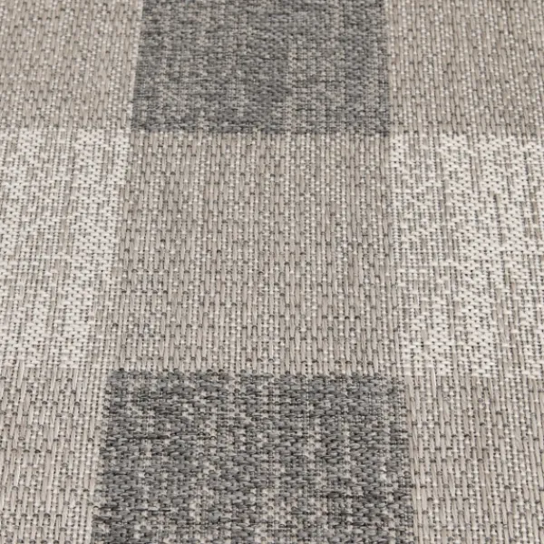 Outdoor Rugs-Kirkland's Home Buffalo Plaid Indoor/Outdoor Area Rug, 2X7 Gray