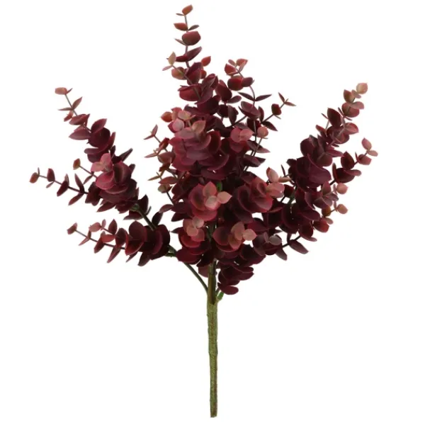 Stems & Bouquets-Kirkland's Home Burgundy Jade Leaf Sprays, Set Of 4 Red/Brown