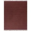 Blankets & Throws-Kirkland's Home Burgundy Modern Striped Throw Red