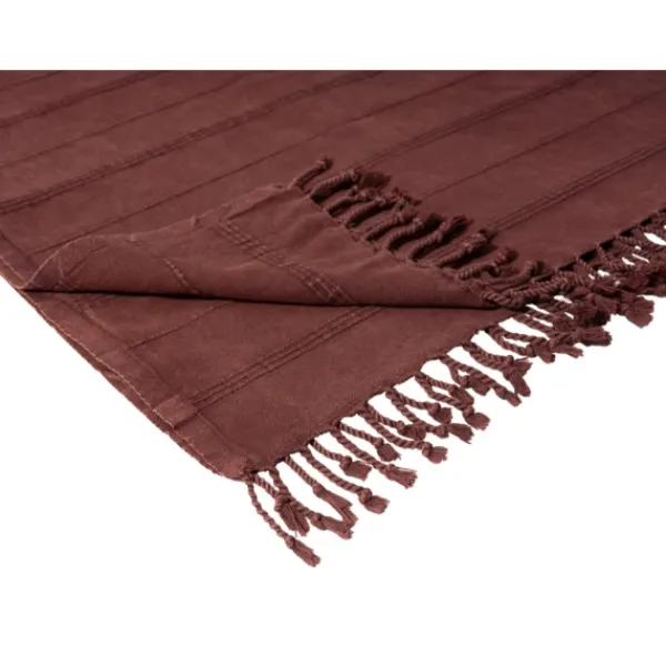 Blankets & Throws-Kirkland's Home Burgundy Modern Striped Throw Red