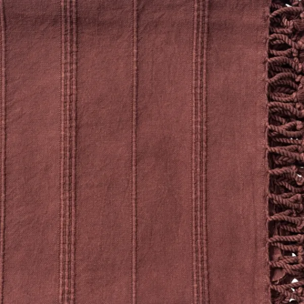 Blankets & Throws-Kirkland's Home Burgundy Modern Striped Throw Red