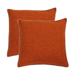 Pillows-Kirkland's Home Burnt Chunky Weave Pillows, Set Of 2 Orange