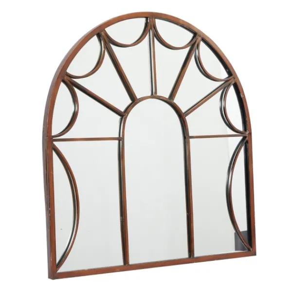 Decorative Mirrors-Kirkland's Home Burnt Iron Metal Curve Overlay Arched Mirror