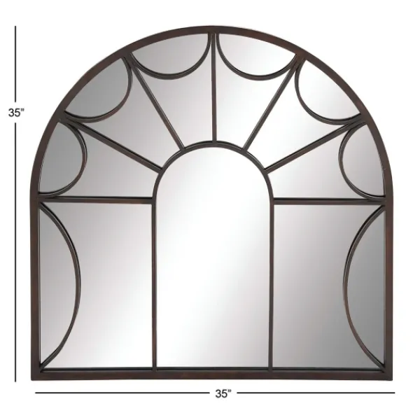 Decorative Mirrors-Kirkland's Home Burnt Iron Metal Curve Overlay Arched Mirror