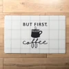 Kitchen & Floor Mats-Kirkland's Home But First Coffee Kitchen Mat White