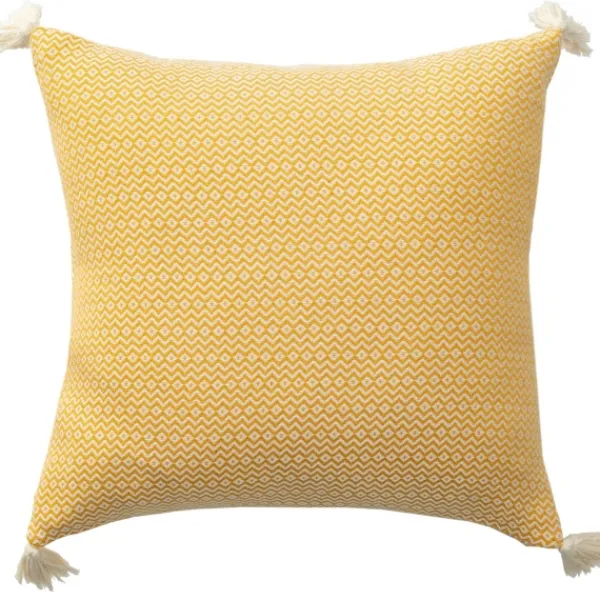 Pillows-Kirkland's Home Buttercup Chevron Organic Cotton Throw Pillow Yellow