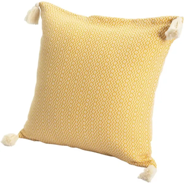 Pillows-Kirkland's Home Buttercup Chevron Organic Cotton Throw Pillow Yellow