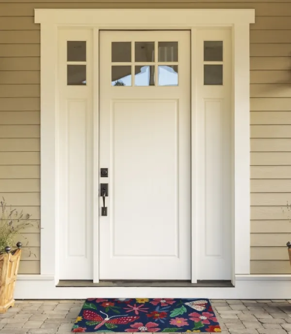 Doormats-Kirkland's Home Butterfly Blooms Doormat Blue/Pink