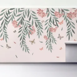 Wall Murals & Wall Decals-Kirkland's Home Butterfly Garden Peel And Stick Wall Mural Pink/Green