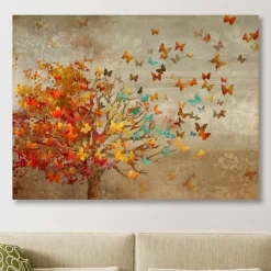 Canvas Art-Kirkland's Home Butterfly Tree Giclee Canvas Art Print, 40X30 In. Multi