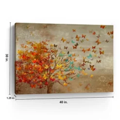Canvas Art-Kirkland's Home Butterfly Tree Giclee Canvas Art Print, 40X30 In. Multi