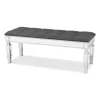 Benches & Ottomans-Kirkland's Home Button Tufted Bench With Mirrored Base Gray