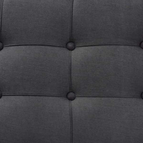 Benches & Ottomans-Kirkland's Home Button Tufted Bench With Mirrored Base Gray