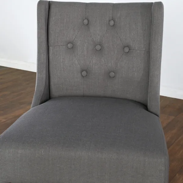 Bar Stools & Counter Height Stools-Kirkland's Home Button Tufted Kia Barstool Gray