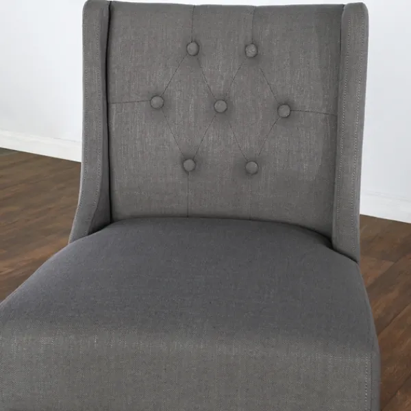 Bar Stools & Counter Height Stools-Kirkland's Home Button Tufted Kia Counter Stool Gray