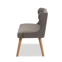 Sofas & Loveseats-Kirkland's Home Button Tufted Splayed Settee Gray