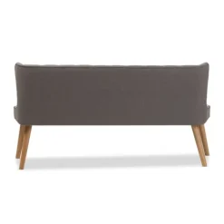 Sofas & Loveseats-Kirkland's Home Button Tufted Splayed Settee Gray