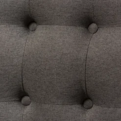 Sofas & Loveseats-Kirkland's Home Button Tufted Splayed Settee Gray
