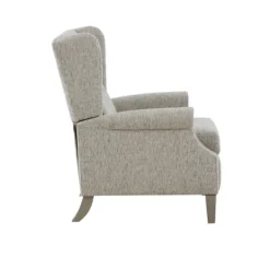 Accent Chairs-Kirkland's Home Button Tufted Upholstered Push Back Recliner Gray