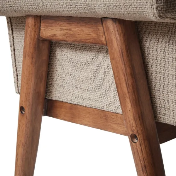 Benches & Ottomans-Kirkland's Home Button Tufted Wood Bench Tan