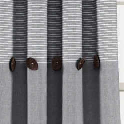 Curtains & Drapes-Kirkland's Home Buttons And Stripes Curtain Panel Set, 84 In. Gray