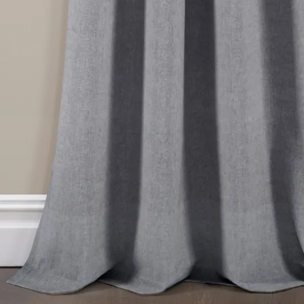 Curtains & Drapes-Kirkland's Home Buttons And Stripes Curtain Panel Set, 84 In. Gray