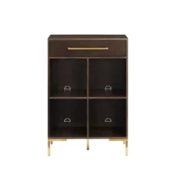 Bookshelves-Kirkland's Home Cadence Gold Record Storage Bookcase