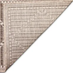 Outdoor Rugs-Kirkland's Home Cafe Geo Lattice Outdoor Area Rug, 4X7 Brown