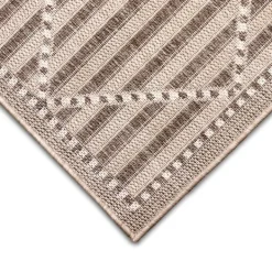 Outdoor Rugs-Kirkland's Home Cafe Geo Lattice Outdoor Area Rug, 6X9 Brown