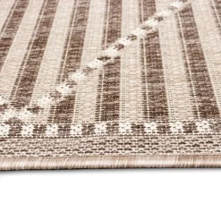 Outdoor Rugs-Kirkland's Home Cafe Geo Lattice Outdoor Area Rug, 6X9 Brown