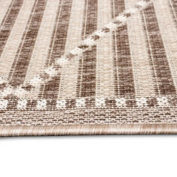Outdoor Rugs-Kirkland's Home Cafe Geo Lattice Outdoor Area Rug, 6X9 Brown