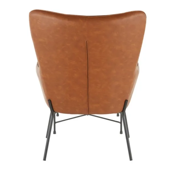 Accent Chairs-Kirkland's Home Camel Faux Leather 2-Pc. Chair And Ottoman Set Brown