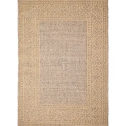 Outdoor Rugs-Kirkland's Home Camel Leopard Border Outdoor Area Rug, 5X7 Tan