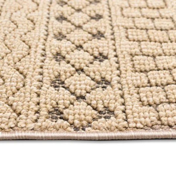 Outdoor Rugs-Kirkland's Home Camel Linear Sundry Outdoor Area Rug, 6X9 Tan
