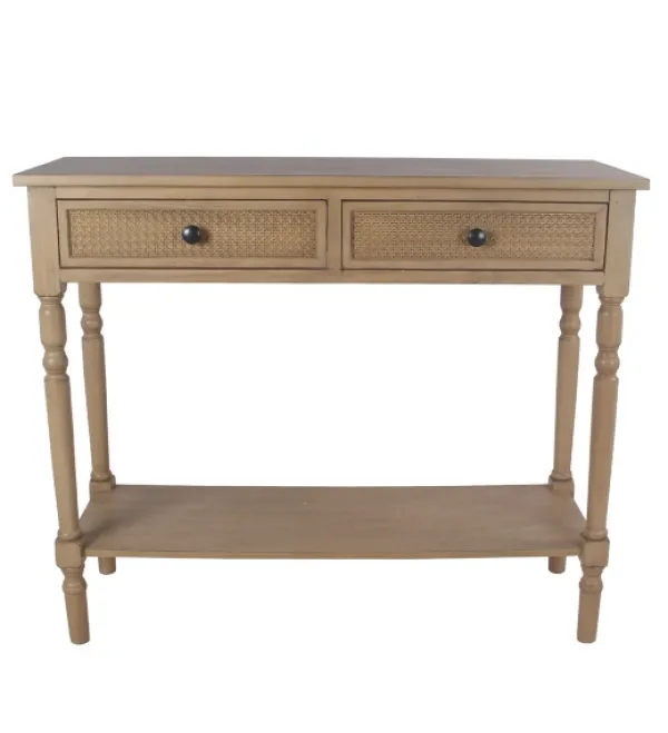 Console Tables-Kirkland's Home Camel Rattan Console Table Brown