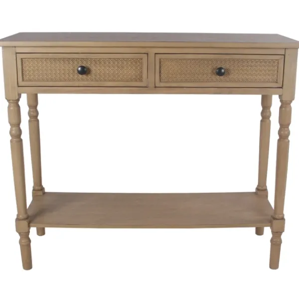 Console Tables-Kirkland's Home Camel Rattan Console Table Brown