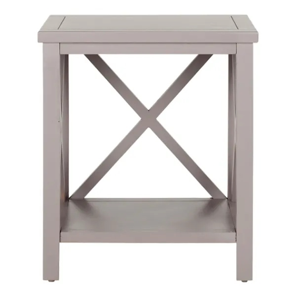 Accent & End Tables-Kirkland's Home Candice Cross Back Accent Table Gray