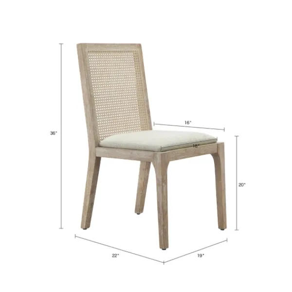 Dining Chairs-Kirkland's Home Cane Back Upholstered Wood Dining Chairs, Set Of 2 Tan