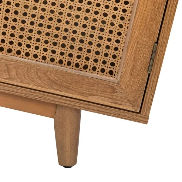 Cabinets & Sideboards-Kirkland's Home Cane Wood Storage Media Cabinet Tan