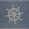 Outdoor Rugs-Kirkland's Home Captiva Nautical Helm Outdoor Area Rug, 5X7 Blue/Gray
