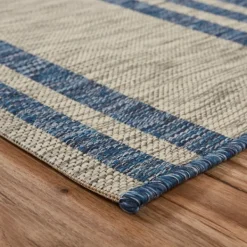 Outdoor Rugs-Kirkland's Home Captiva Nautical Helm Outdoor Area Rug, 5X7 Blue/Gray