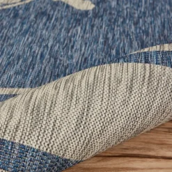 Outdoor Rugs-Kirkland's Home Captiva Nautical Helm Outdoor Area Rug, 5X7 Blue/Gray
